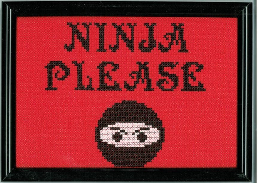 Ninja Please Cross Stitch
