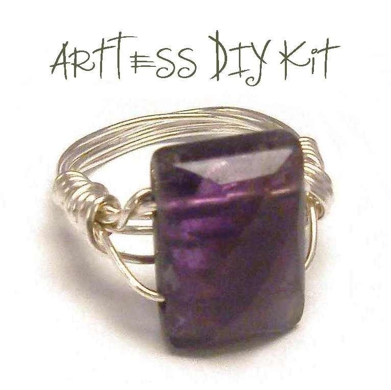 DIY KIT Faceted Amethyst Ring