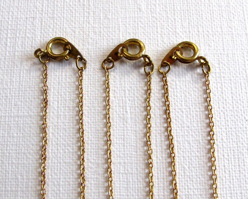 Vintage Brass Cable Chain Necklaces (24 Inches) (8X) (C626-A)