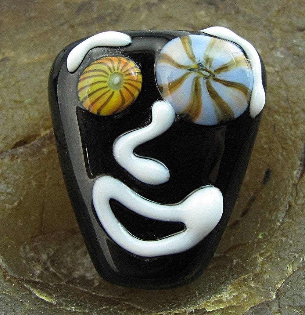 Lampwork Focal Bead -Carlos Funny Face- Handmade Bead by Andrea Pirkey SRA LE