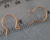 Ear Wire Solid 14k Yellow or White Gold Ear Wire Ballon Ear Wire 1 Pair HANDMADE Custom Earwires JJDLJewelryArt JJDL