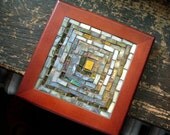 Striped Earthtone Log Cabin Mosaic Trivet