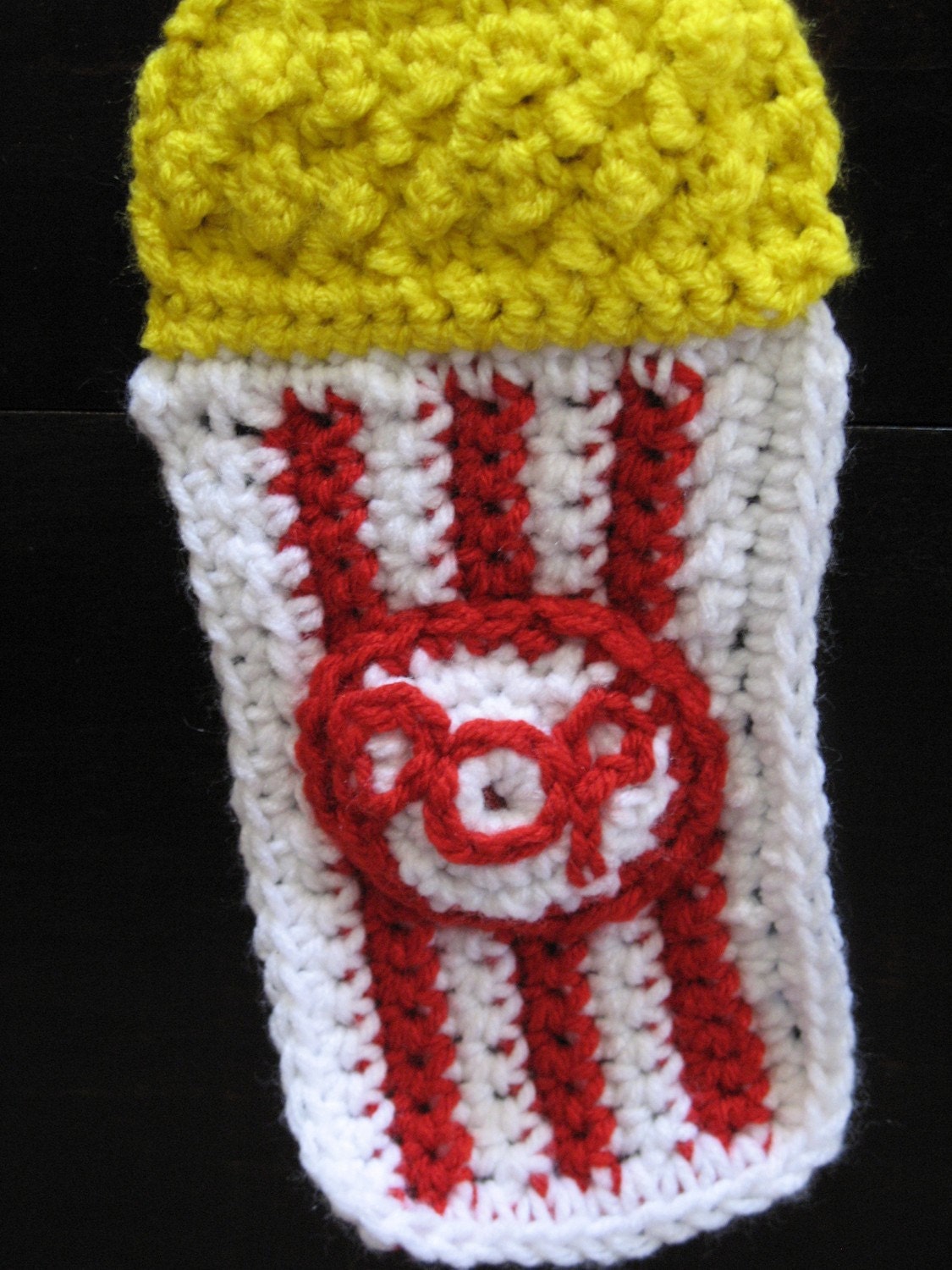 Crocheted Popcorn Scarf, Perfect For Movie Nights, Unique, Made To Order