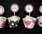 Personalized Girl Sock Monkey Cupcake Kit