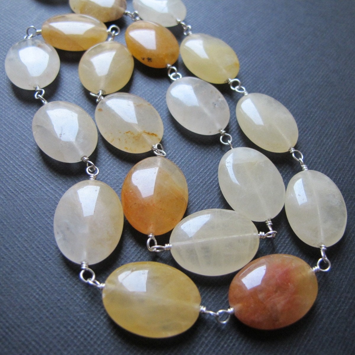 Mimosa...Chunky Yellow Wire Wrapped Beaded Necklace SALE