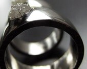 Rough Diamond Palladium Wedding Ring Set