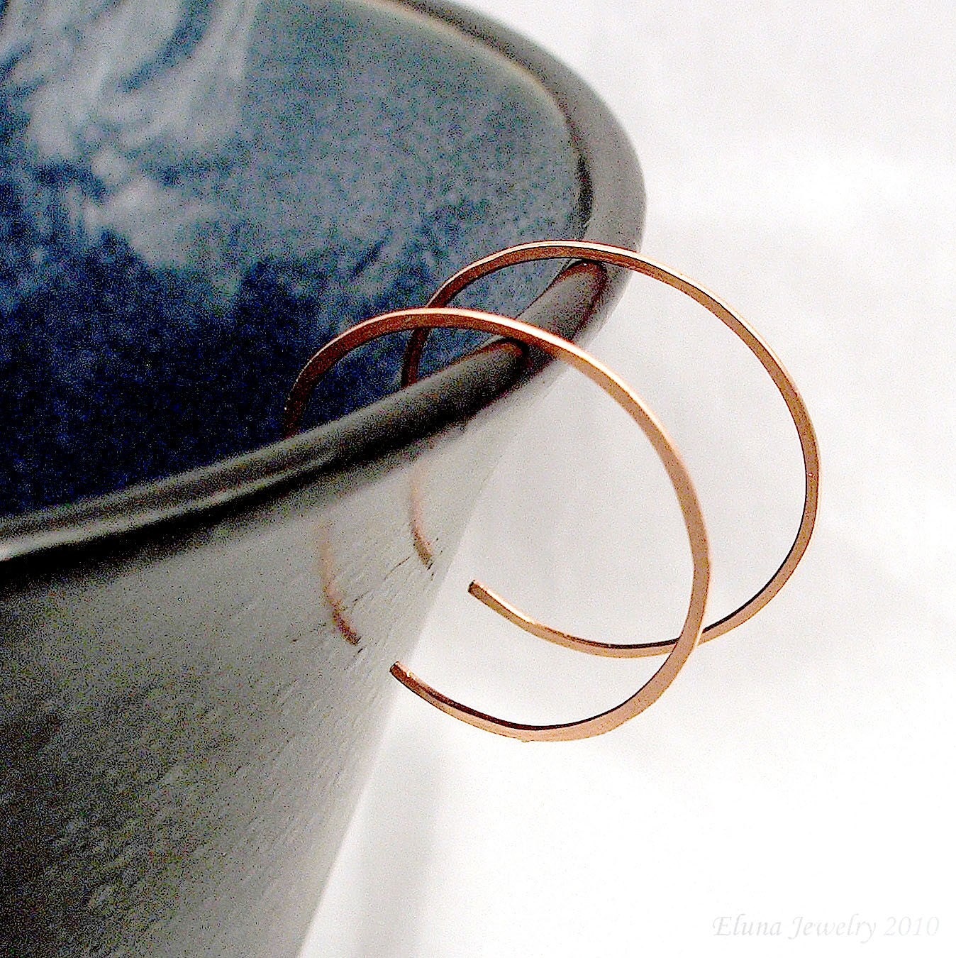 Medium Copper Hoop Earrings - 1.1 Inch Diameter