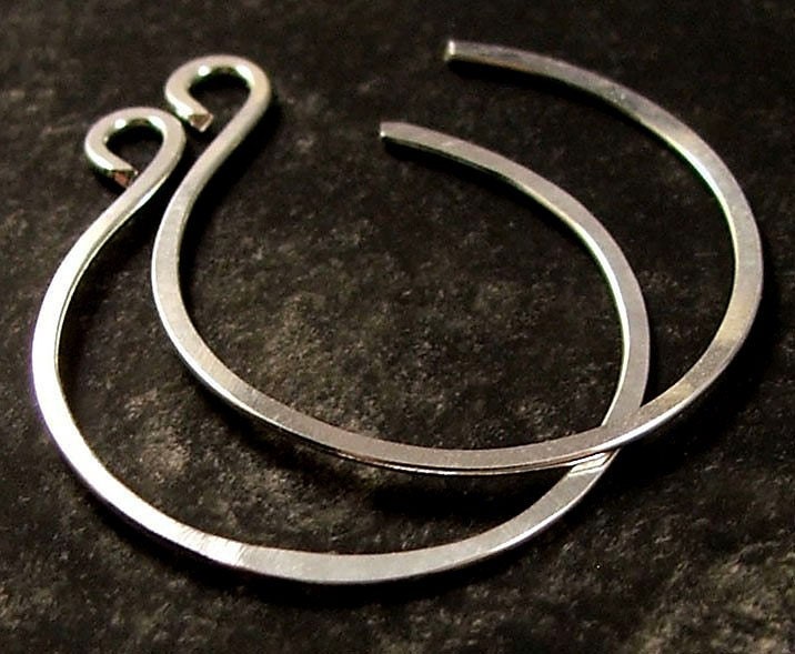 Lightweight Small Silver Hoop Earrings, Sterling Silver Hoops
