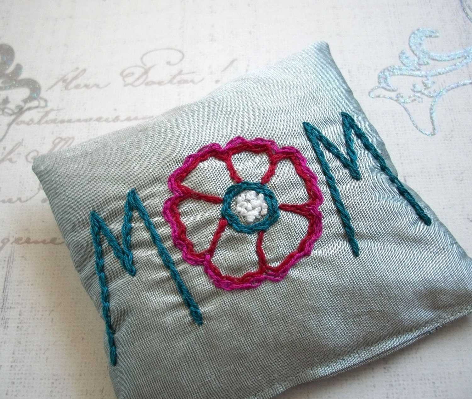 Dolce Dreams Hand Embroidered Dupioni Silk Lavender Sachets