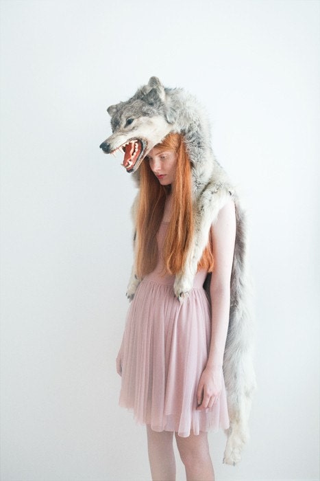 Girl with wolf II, signed photograph 8x12