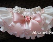 Sassy Pants Ruffle Diaper Cover Bloomer Cream with Pink