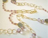 Hyperballad Long 14kt Gold filled Chain and Gemstone Necklace