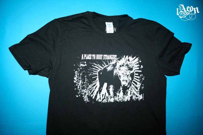 New - A Place To Bury Strangers black Bison tee mens S