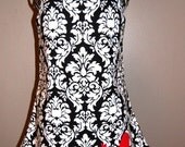 Aline Dress Black Damask Red Bird 0 6 months thru 6 Christmas Holiday Girls Dress
