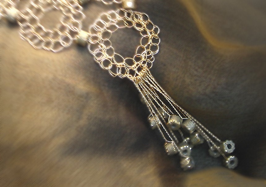 FREE SHIPPING - Crocheted Bird's Nest necklace