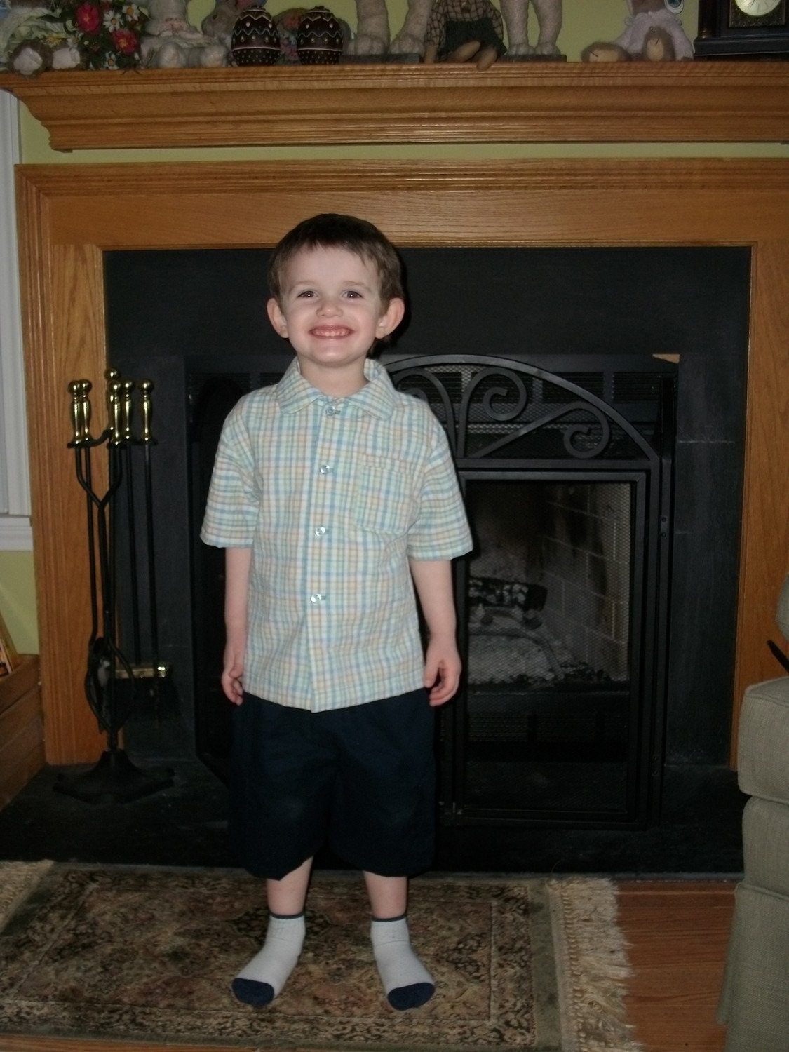 Boys  Plaid Shirt and Cargo Pants