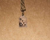 Love Antique Brass Handstamped Necklace