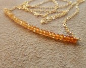 SALE  Color Gradient Hessonite Garnet and Gold Fill Color Block Necklace January and Aquarius Birthstone  SALE