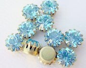 Swarovski Rhinestones Settings Findings in Brass Aqua 40SS