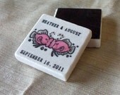 Pink and Silver Kissing Fish Save the Date Magnets, Wedding Favors, Set of 75