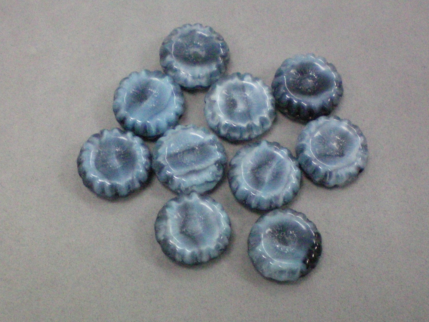 Denim Glass Beads