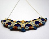Tiara, In Royal Blue, embroidered neck ornament