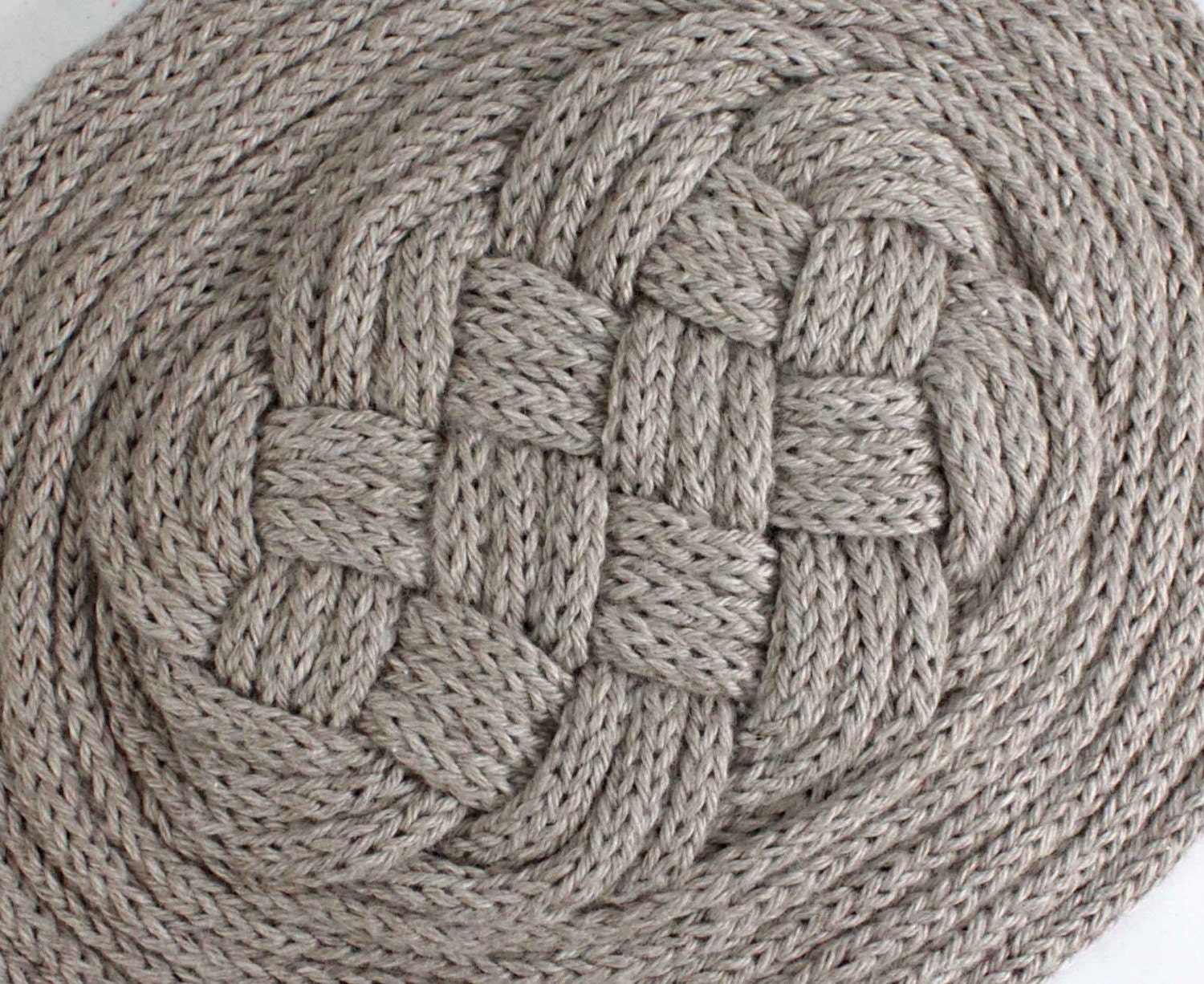 Organic Cotton Nautical Knot Pot Holder / Trivet - Oatmeal Gray