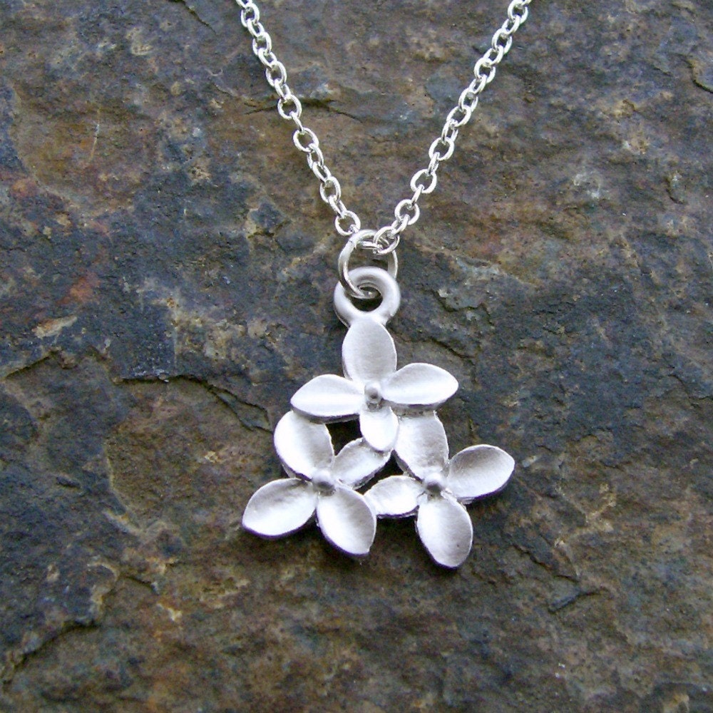 Silver Cherry Blossom Necklace