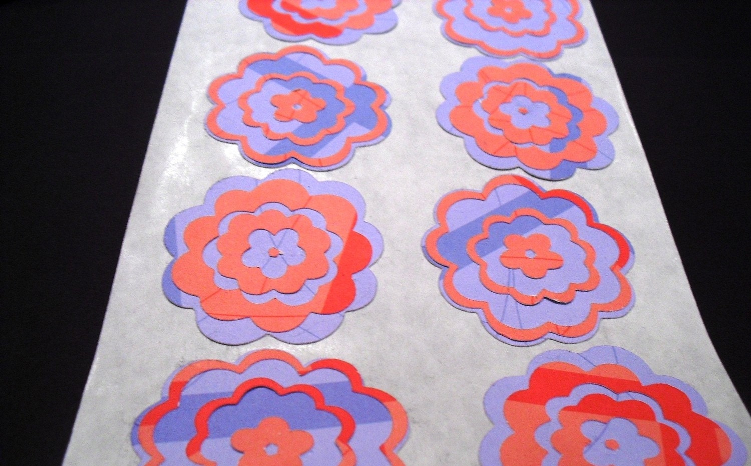 Purple and Red Peony Flower Stickers