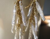 Stick Pearl Dangle Earrings