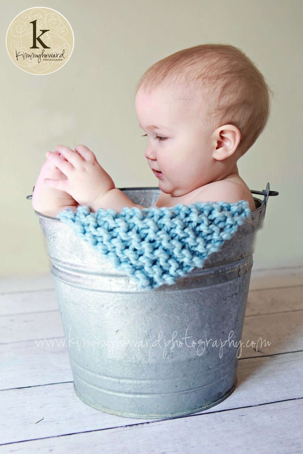 Knit Mini Baby Blankets Sky Blue Newborn Photography Prop