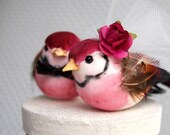 Love Birds Wedding Cake Topper in Mulled Wine: The Jaunty Bride and Groom