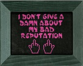Joan Jett Bad Reputation Completed Cross Stitch