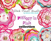 Digital Clip Art -- Fresh Picked Flowers -- Pretty in Pink Collection