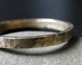 Recycled Hand Forged 14kt Yellow Gold Ring 2mm Band hammered Finish