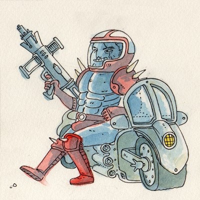 Mach Rider - original NES illustration