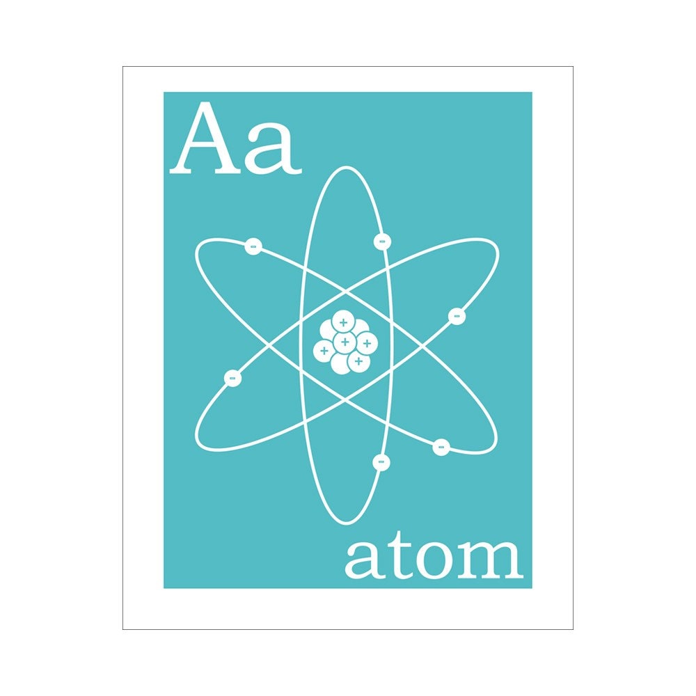 A is for Atom 8x10 inch print by Finny and Zook