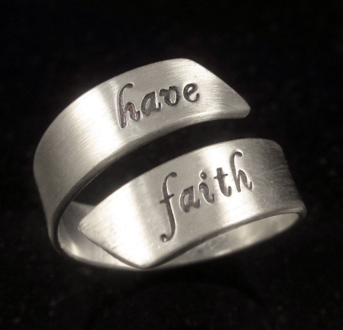 Adjustable Sterling Message Ring by donnaodesigns