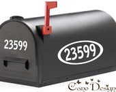 3 Sides Mailbox Vinyl Decals - Mailbox number decal sticker, mailbox decor