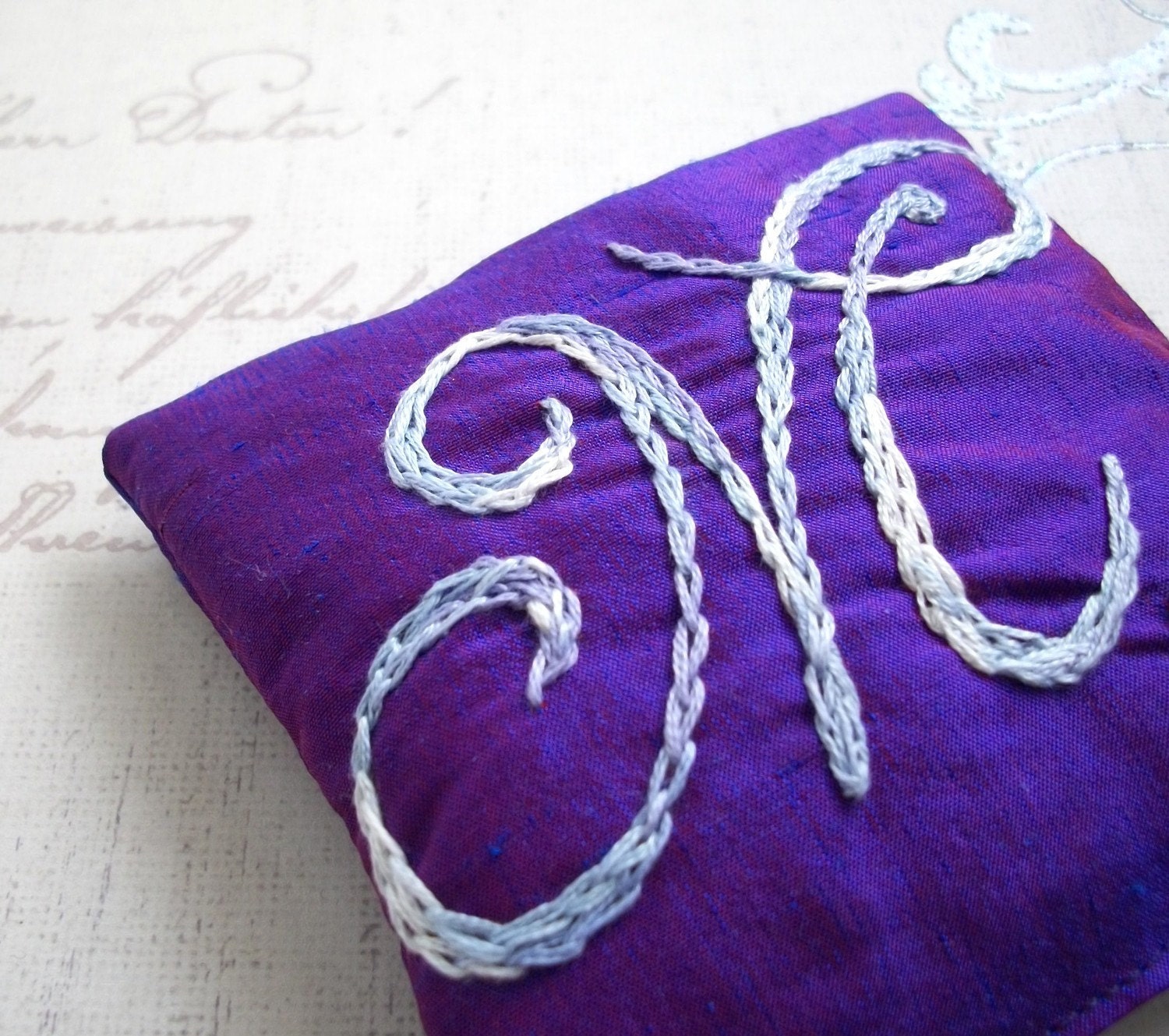 Lavender Sachet with Custom Hand Embroidery by Dolce Dreams