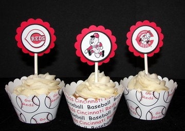 Cincinnati Reds Baseball Cupcake Kit