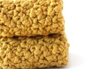 Organic Cotton Crochet Washcloths - Mustard Yellow
