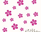 Flowers Set of 12, Flowers 12 Pack, vinyl wall decals, living room, nursery, kids & teens room, removable decals stickers