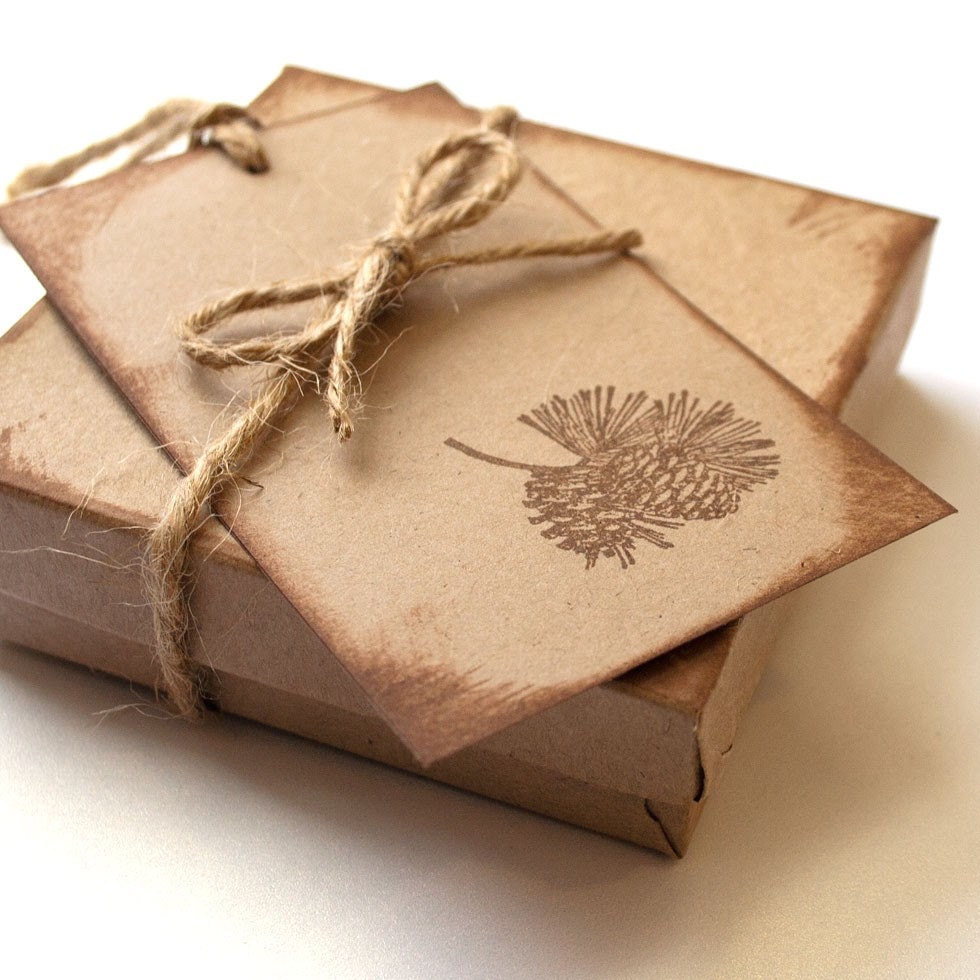 Pinecone Gift Box Autumn Wedding Neutral Rustic Woodland Forest  Fall