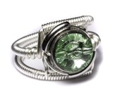 Cyberpunk Jewelry - RING - Green Chrysolite Swarovski Crystal