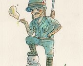 Commando - original NES illustration