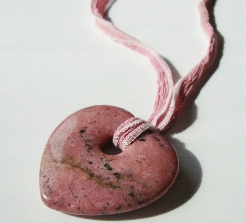 Pink Rhodonite Necklace  FREE Shipping