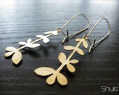 Large Branch 16k Gold Plated Dangle Earrings w/ 14k Gold Filled Ear Wires