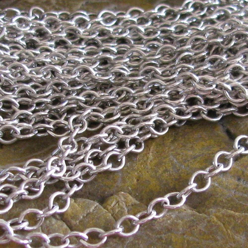 5 Ft Antiqued Sterling Silver Plated Steel Necklace Chain Jewelry Finding Ch02
