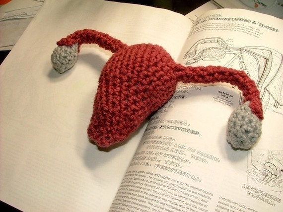 Uterus Crochet Plush, with Fallopian Tubes and Ovaries